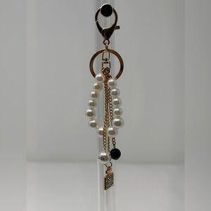 Gold and Pearl Bag Charm with Perfume Bottle